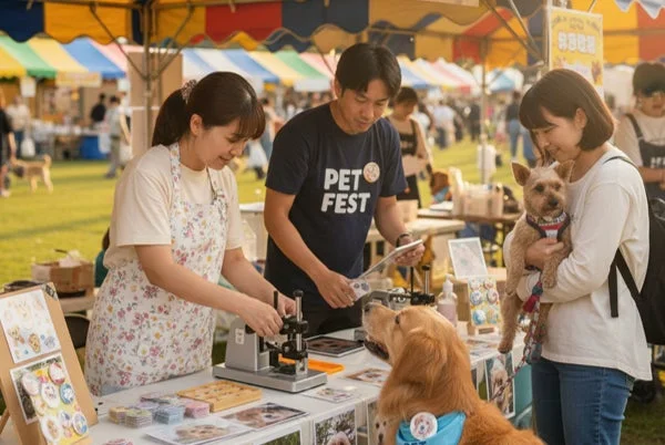 屋外マーケットの様子