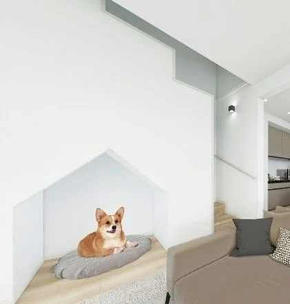 ドッグヌックでくつろぐコーギー