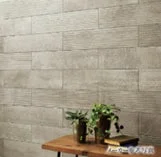 木目調の壁と植物